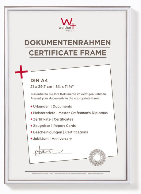 Walther new lifestyle - cadre en plastique - format photo 21x29,7 cm (din A4) - argent