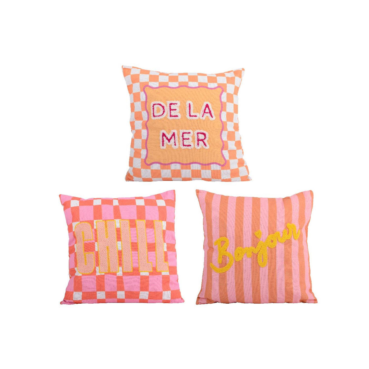 Coussin Decoris avec texte coton 45x45cm