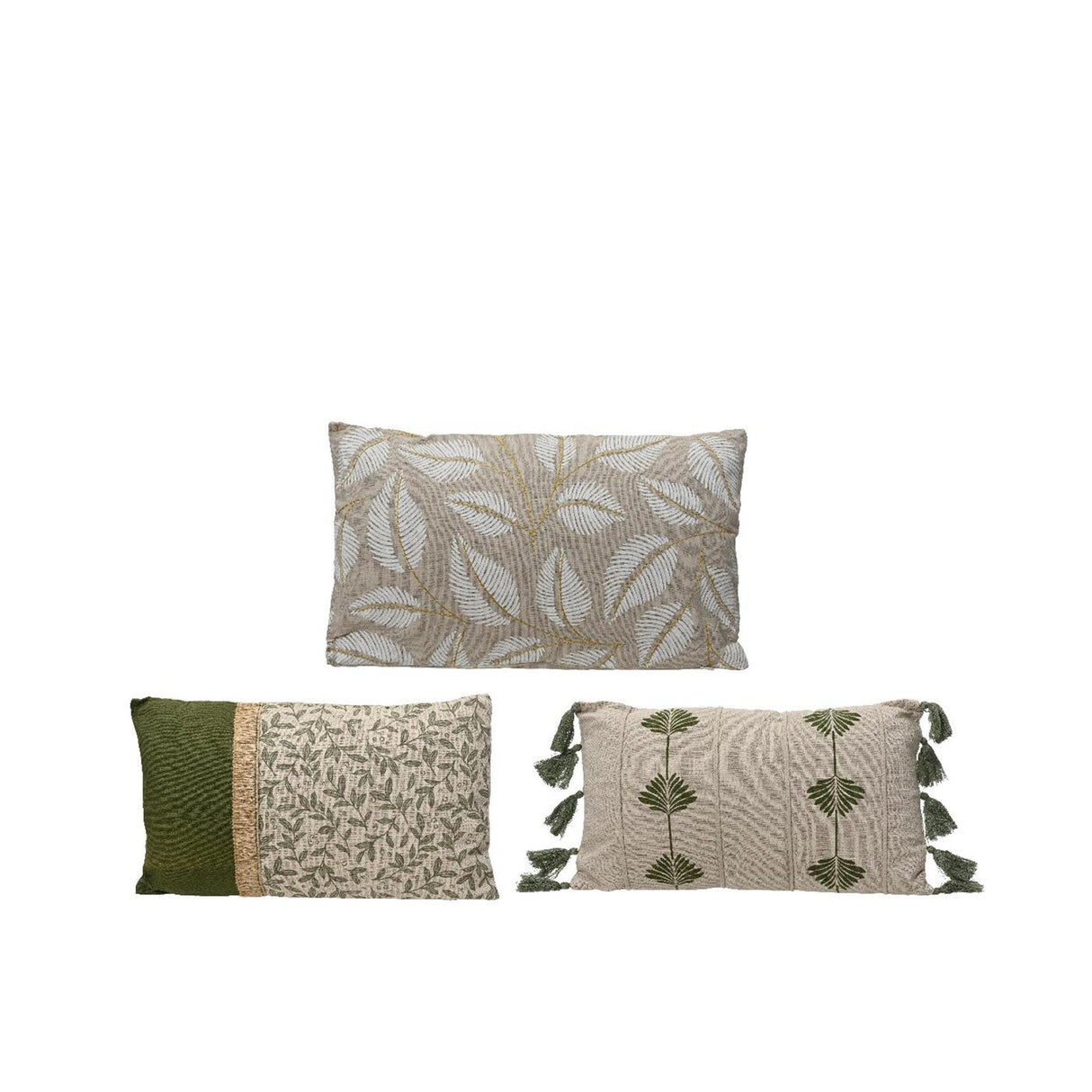Coussin Decoris avec imprimé coton beige 30x50cm