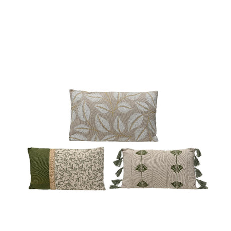 Coussin Decoris avec imprimé coton beige 30x50cm