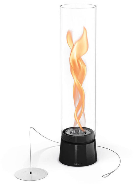 Höfats spin air table fire 900 cheminée de table noire pour l'intérieur et l'extérieur, cheminée de table moderne au bioéthanol avec longue durée de combustion, technologie de biobrûleur innovante, cheminée chauffante avec tourbillon de flammes