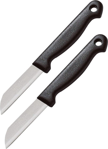 Westmark lot de 2 couteaux d'office, à lame droite, longueur de lame : 6,5 cm chacun, plastique inox, techno, argent noir, 13512280