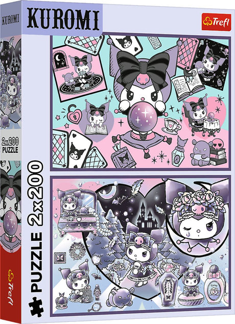 Trefl puzzle kuromi hello kitty - 2x200 pièces - jouets pour enfants colorés.