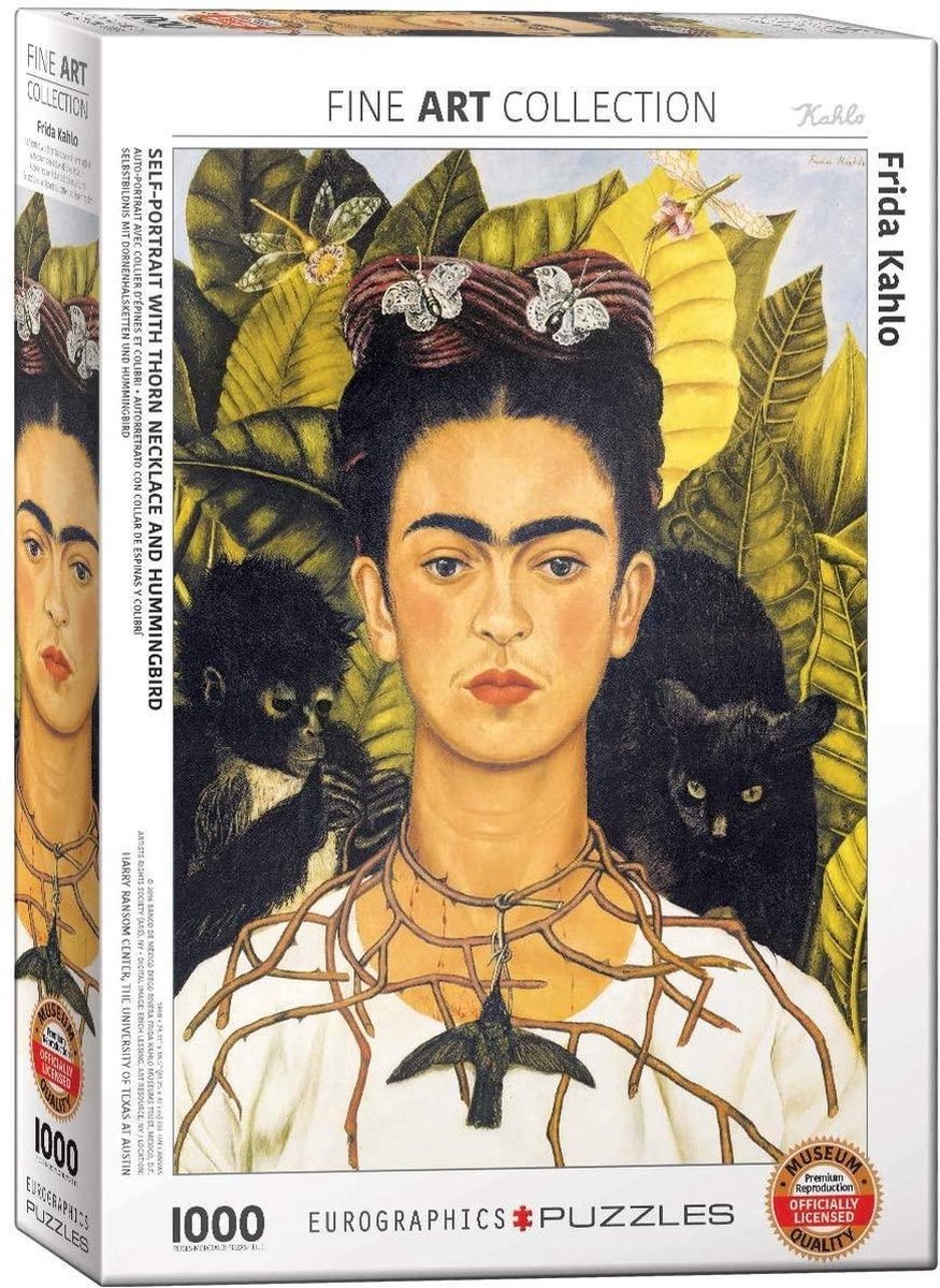 Eurographics - autoportrait avec chaîne d'épines [autorretrato con necklace de espinas] - frida kahlo - 1000 pièces 48×68cm (l×h) - puzzle d'art