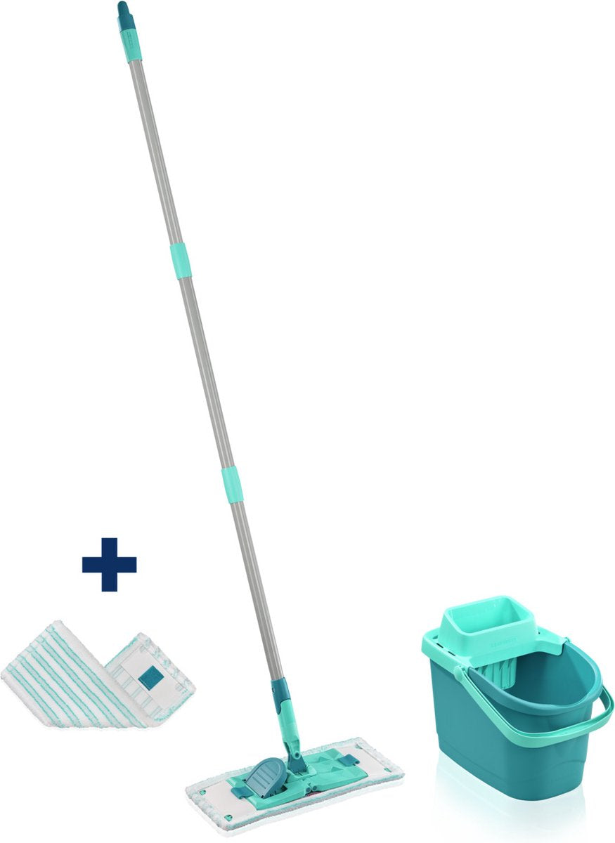Leifheit Leifheit 55515 Powerclean Lave-sol M 33 cm Système complet avec Micro Duo 140 cm avec chiffon Micro Duo supplémentaire gratuit