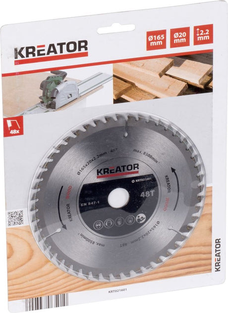 Kreator krt021601 lame de scie plongeante bois 165mm 48t