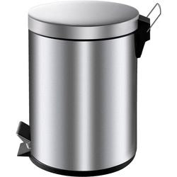 Partie en V - poubelle à pédale 5 litres - acier inoxydable - acier inoxydable mat - poubelle