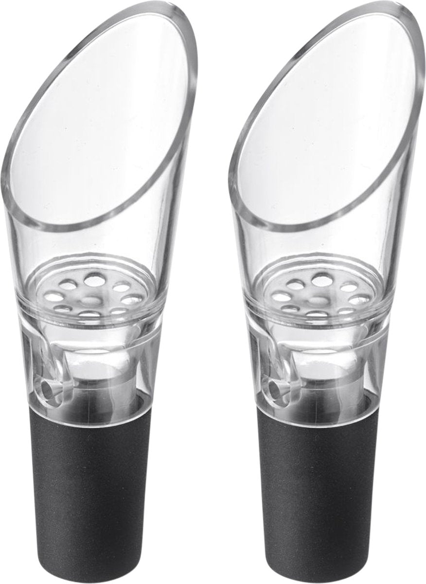 Bec verseur Westmark Simo - Bec verseur à vin de haute qualité avec ventilation, fixation adaptée à de nombreuses bouteilles de vin, fermeture fiable - plastique, acier inoxydable, 2 pièces