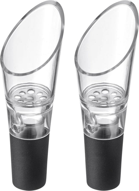 Bec verseur Westmark Simo - Bec verseur à vin de haute qualité avec ventilation, fixation adaptée à de nombreuses bouteilles de vin, fermeture fiable - plastique, acier inoxydable, 2 pièces