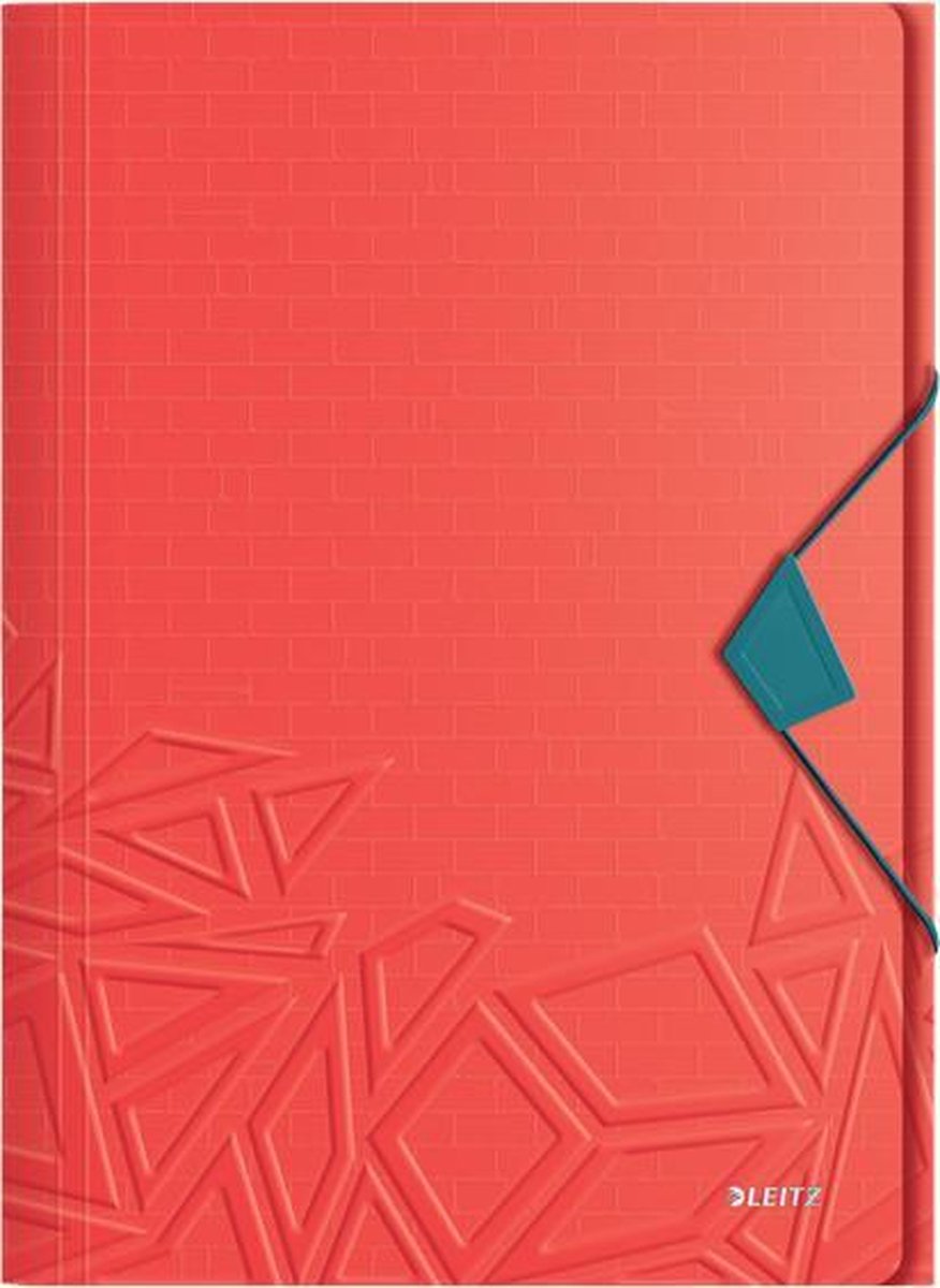 Dossier à 3 rabats Leitz urban chic pp pour 150 feuilles - dossier pour documents A4 - idéal pour l'école ou les études - rouge