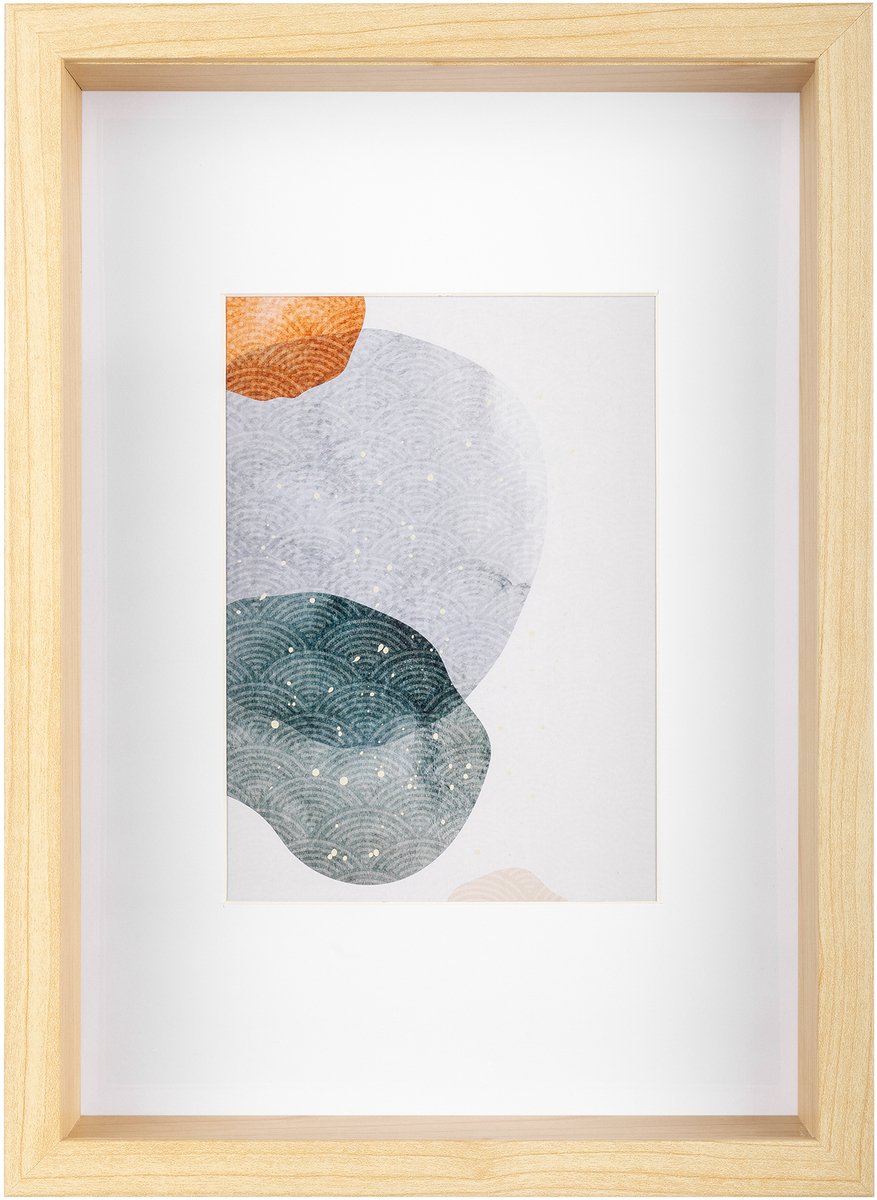 Forme Walther - Cadre en bois 3D FSC - format photo 21x29,7cm - verre d'art - bouleau