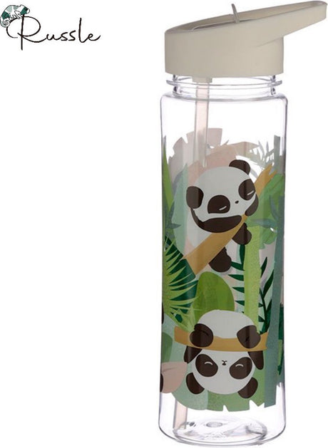 Panda bouteille d'eau durable 550 ml avec paille rabattable