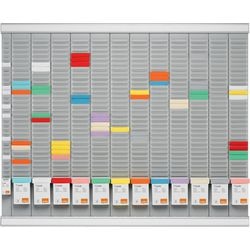 Nobo t-kaartplanbord 80 x 60 x 1,5 cm grijs jaar-maandplanning