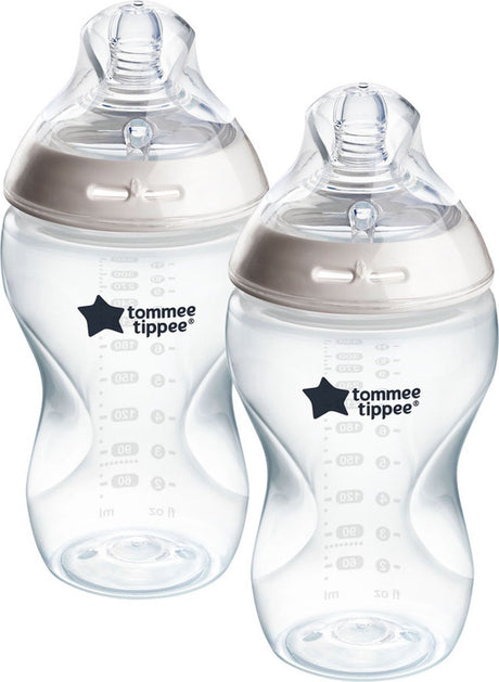 Tommee tippee biberons natural start - lot de 2 biberons 340 ml - débit moyen 3 mois+