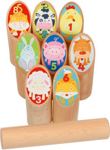 Goki Wooden Viking Game Animaux Kubb en sac en coton