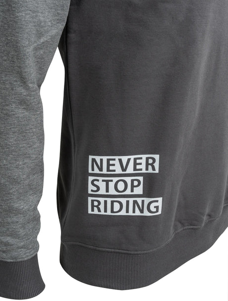 Contec sweat manches longues never stop riding ct swaetshirt never stop riding taille l noir gris