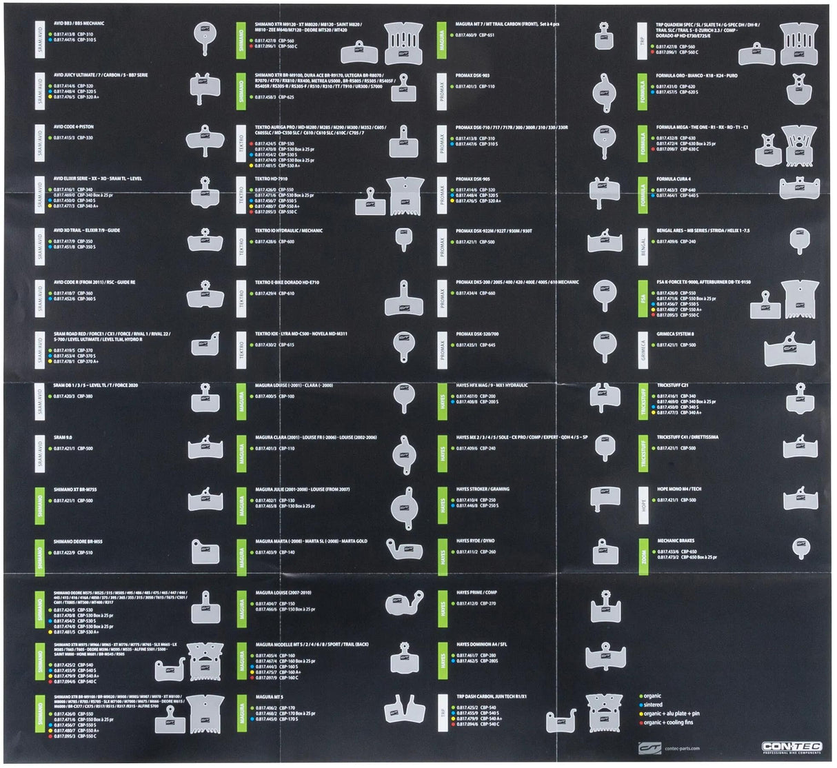 Affiche d'atelier Contec stop disque+ affiche d'atelier ct plaquettes de frein à disque