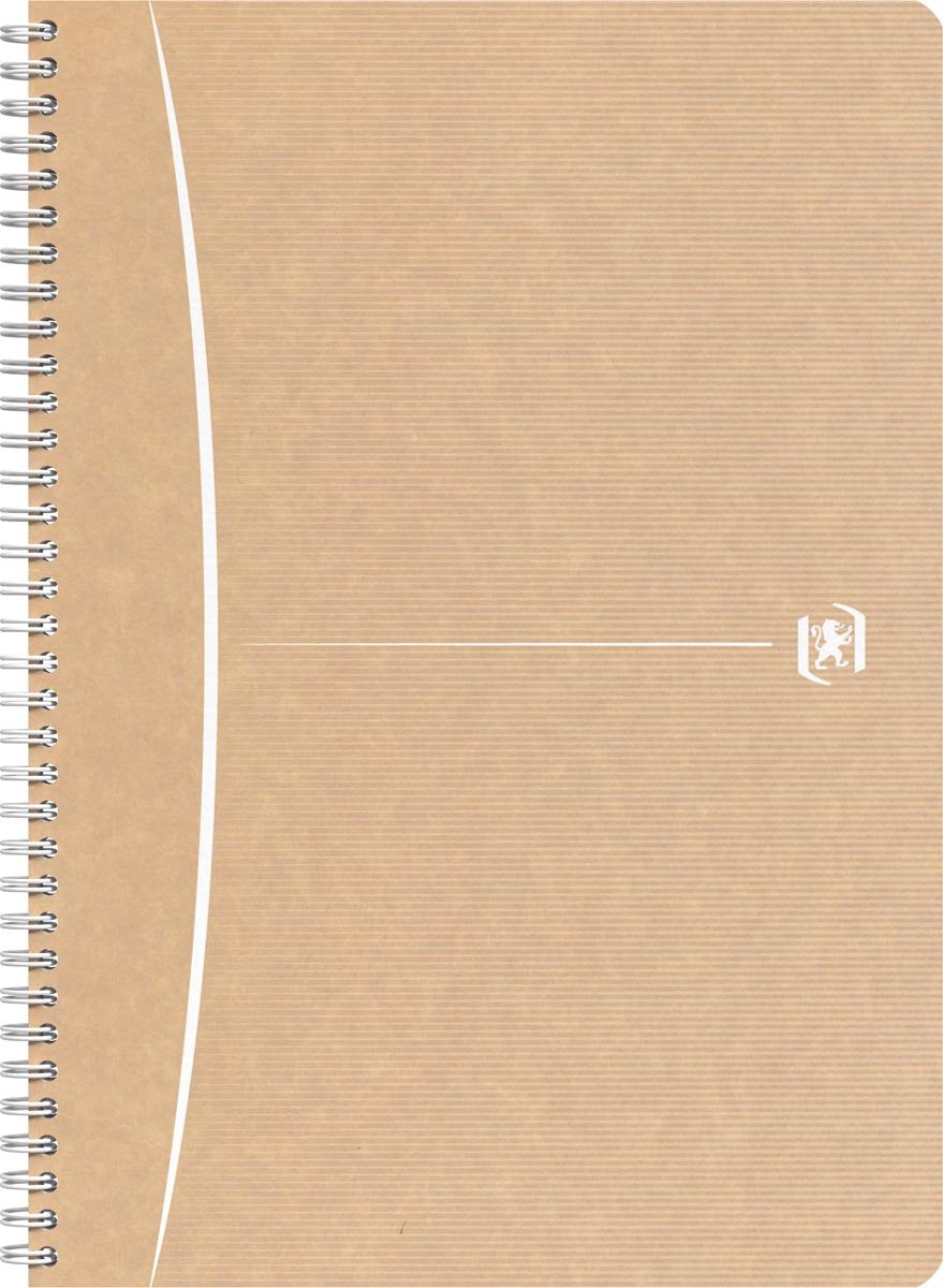 Carnet à spirales Oxford Touareg, 180 pages, format A4, quadrillé 5 mm, couleurs assorties, 1 pièce