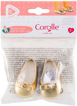 Ballerines Corolle dorées pour poupée bébé, 36cm