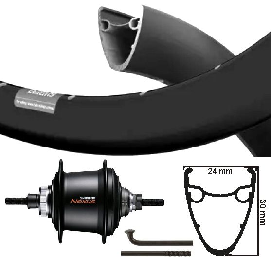 KGS Roue arrière 28 pouces (622) néerlandais 19 Rim Black Nexus 7 Centerlock Black