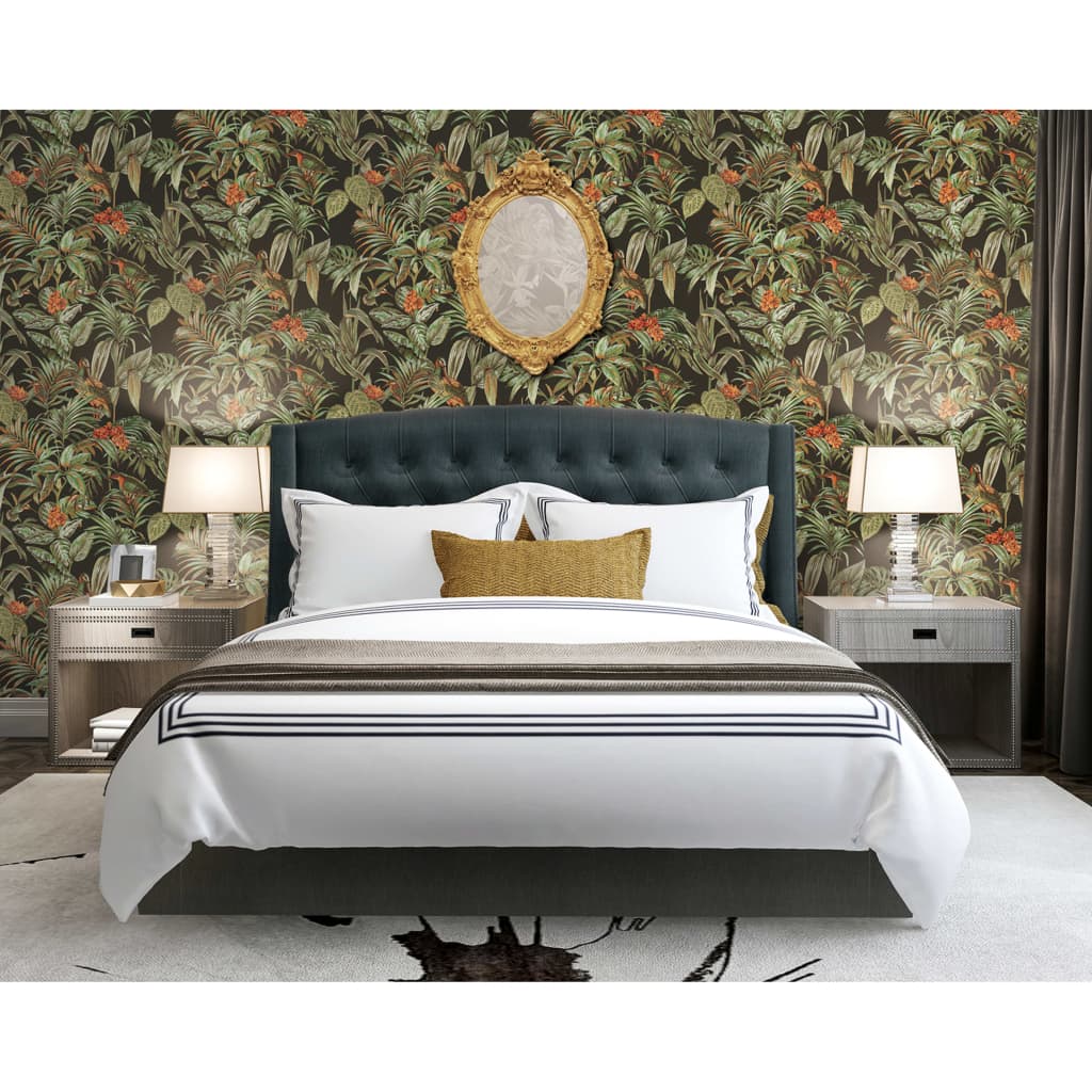 Papier peint Dutch wallcoverings oiseau de paradis noir