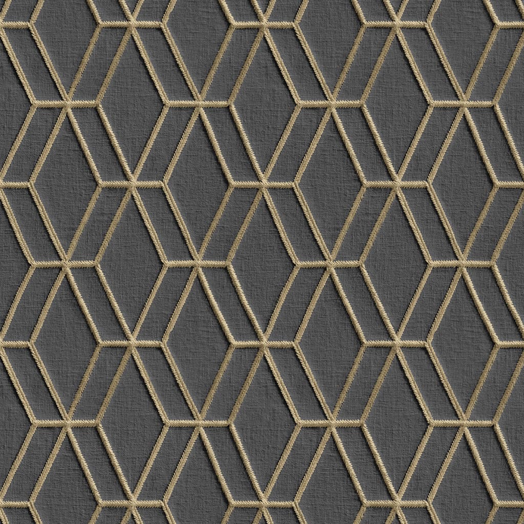 Papier peint Dutch wallcoverings hexagonal noir et or