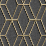 Papier peint Dutch wallcoverings hexagonal noir et or