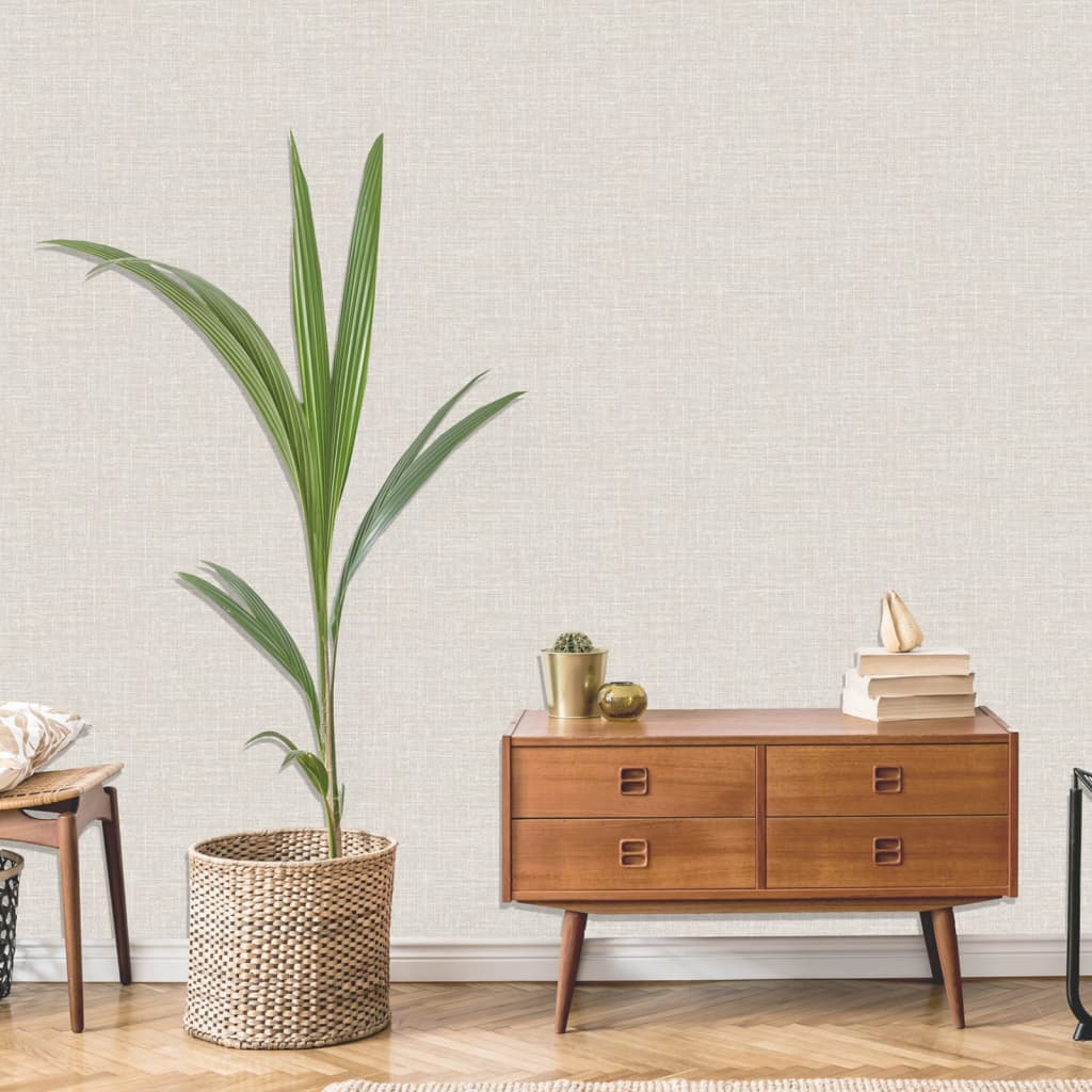 Dutch wallcoverings papier peint fil couleur crème
