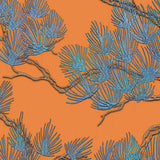 DUTCH WALLCOVERINGS DUTCH WALLCOVERINGS Behang Pine Tree blauw en oranje