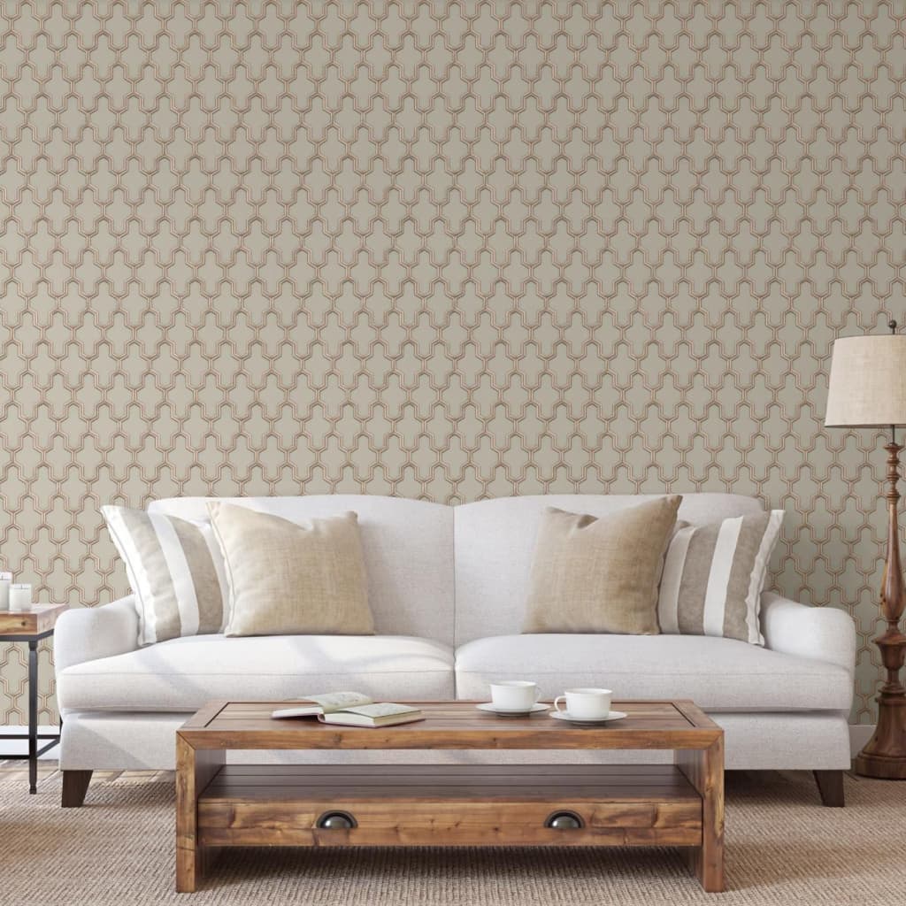 Papier peint Dutch wallcoverings géométrique doré et vert