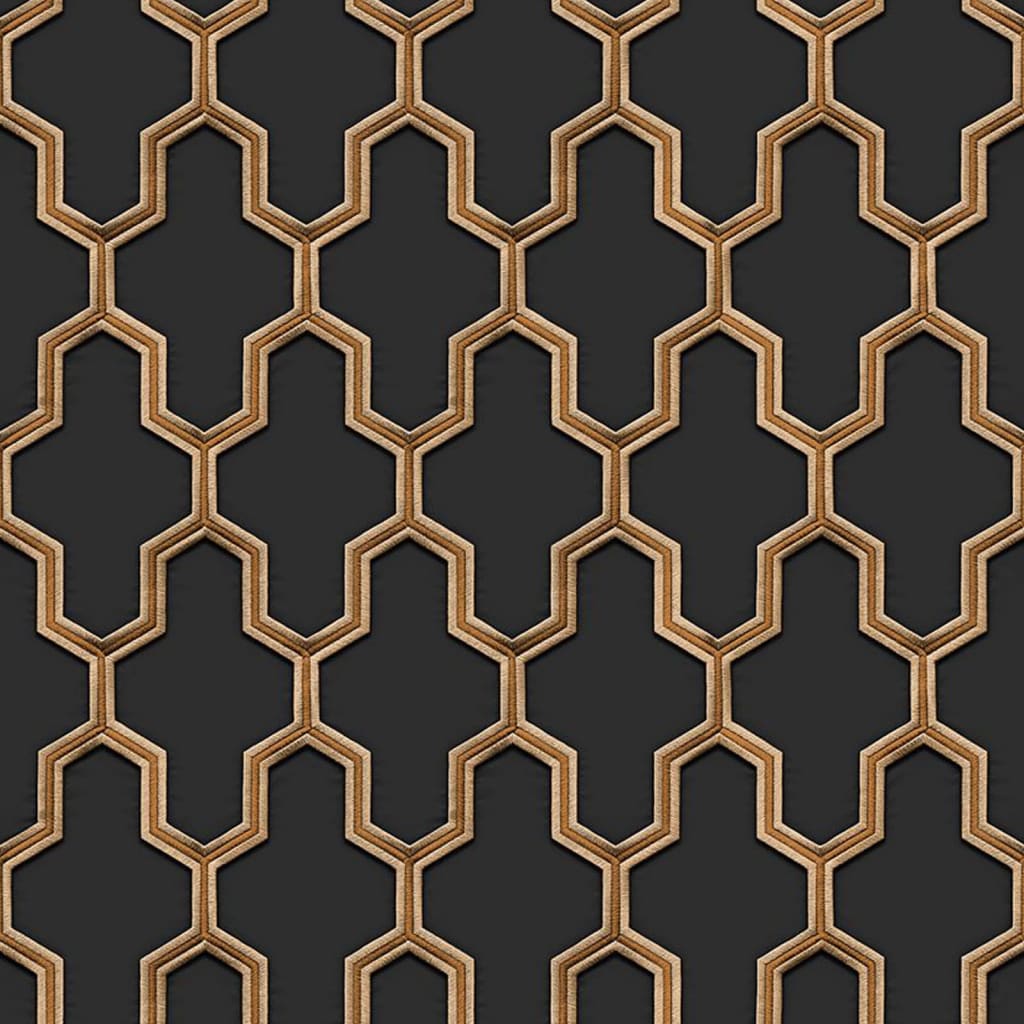 Papier peint Dutch wallcoverings géométrique noir et or