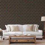 Papier peint Dutch wallcoverings géométrique noir et or