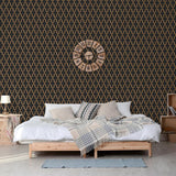 Papier peint Dutch wallcoverings géométrique noir et or