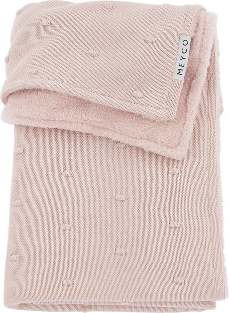 Couverture de berceau en peluche Meyco baby mini noeuds - rose tendre - 100x150cm - 2,0 tog