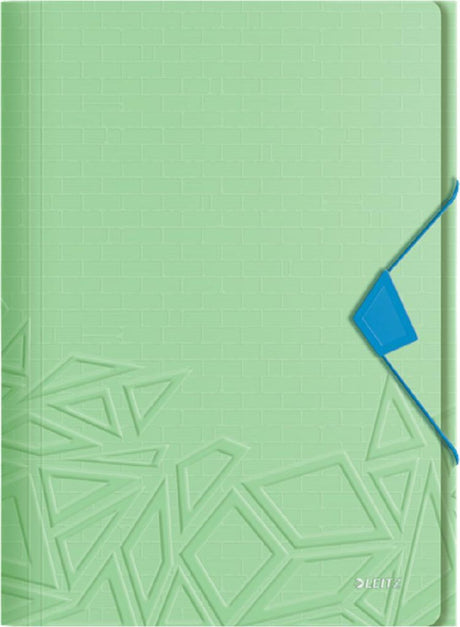 Dossier à 3 rabats Leitz urban chic pp pour 150 feuilles - dossier pour documents A4 - idéal pour l'école ou les études - vert