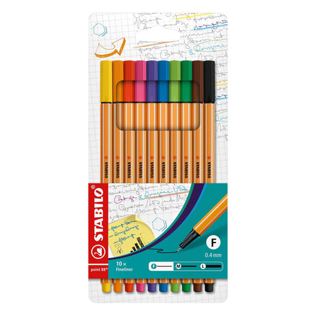 Stabilo Point 88 - Fineliner - Set avec 10 pièces