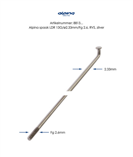 Spaken Alpina RVS 13-270 sans Nippel