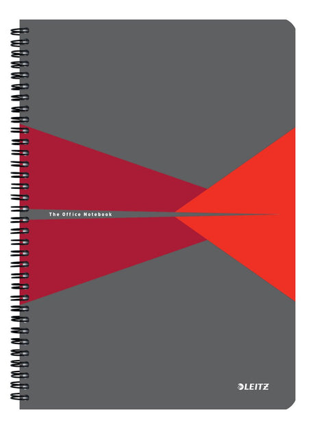 Carnet de bureau Leitz a4 ligné - avec couverture pp - papier 80 grammes - rouge