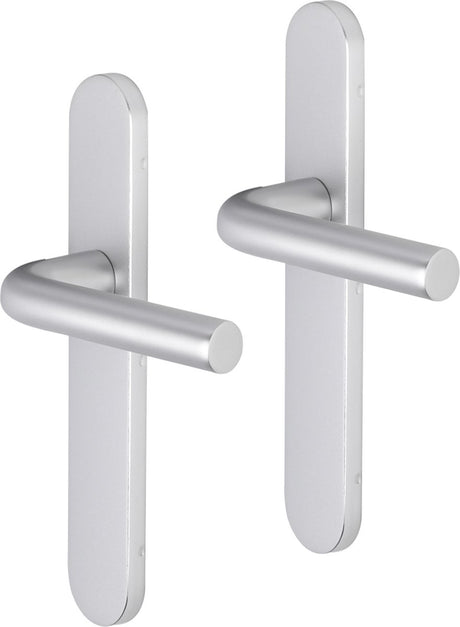 Impresso deurkruk - bolton - voor binnen - ovaal deurschild - aluminium - 2 stuks