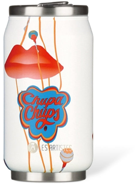 Tasse thermos Les artistes paris canette 280ml - avec paille intégrée - chupa kiss - lp-a4346