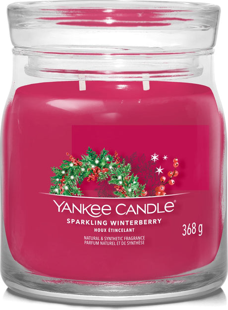Bougie Yankee - bougie parfumée pétillante aux baies d'hiver - 50 heures de combustion - 2 mèches