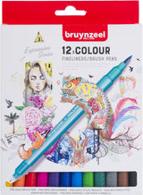Stylos pinceaux fineliner Bruynzeel, 12 pcs.