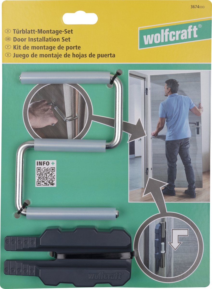 Kit de montage Wolfcraft | vantail de porte | 3 pièces | 1 jeu - 3674000