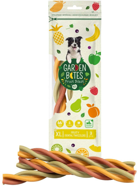 Garden Bites duvoplus - snacks dentaires fruités pour chiens - friandises pour chiens - végétarien sans gluten - extra large 3pcs