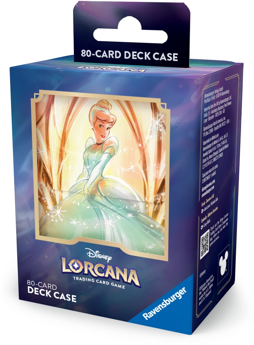 Disney Lorcana Ravensburger - : deck box cendrillon - boîte de rangement pour cartes