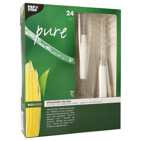 Papstar verres à vin pur 100ml pla clair 24 pcs