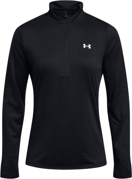Under armour tech 1 2 zip solid blk pull de sport femme - noir - blanc