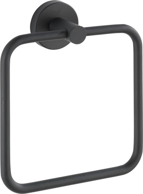 Wenko anneau porte-serviettes bosio acier inoxydable noir mat 16x18cm - porte-serviettes