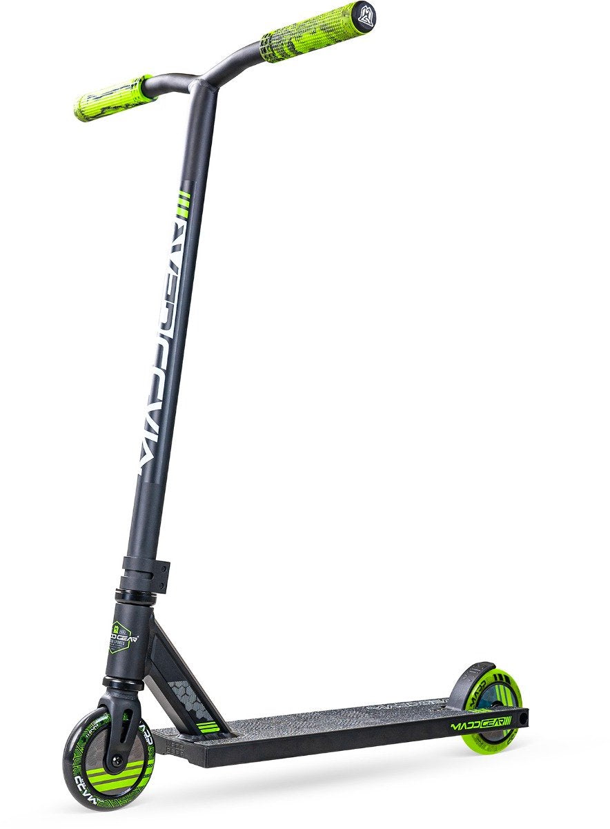 Madd gear mg3 zen - trottinette freestyle - noir vert - plateau aluminium - roues 110mm