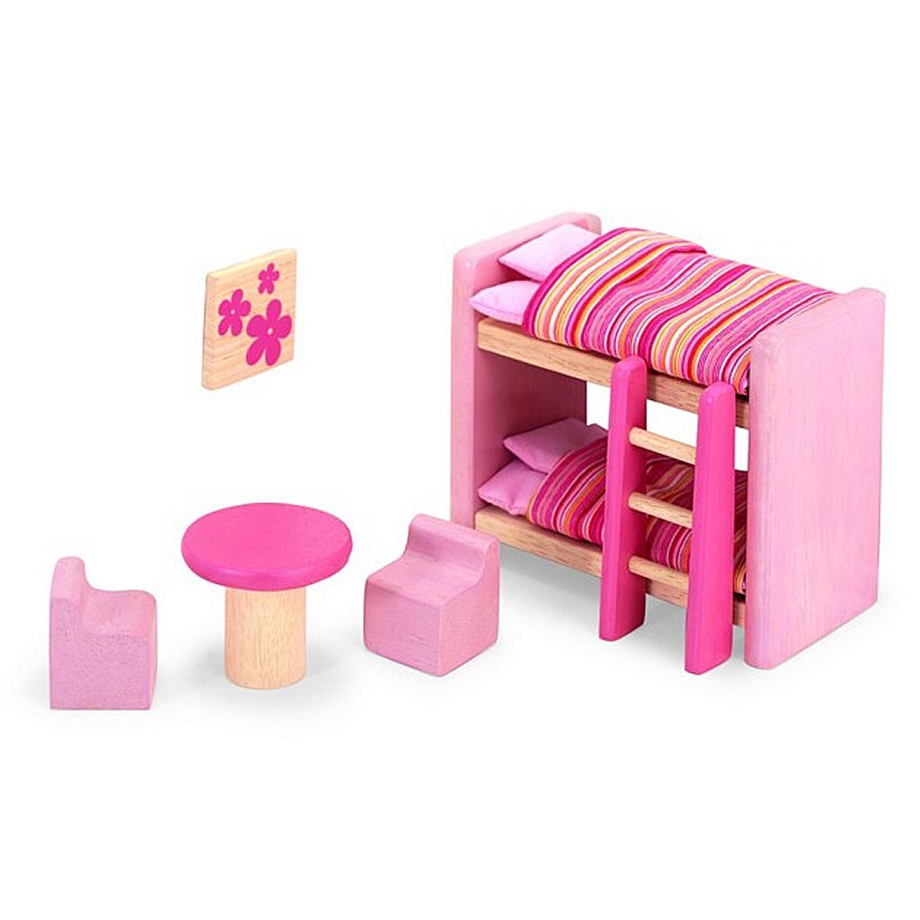 Pintoy pintoy roze kinderkamer voor poppenhuis